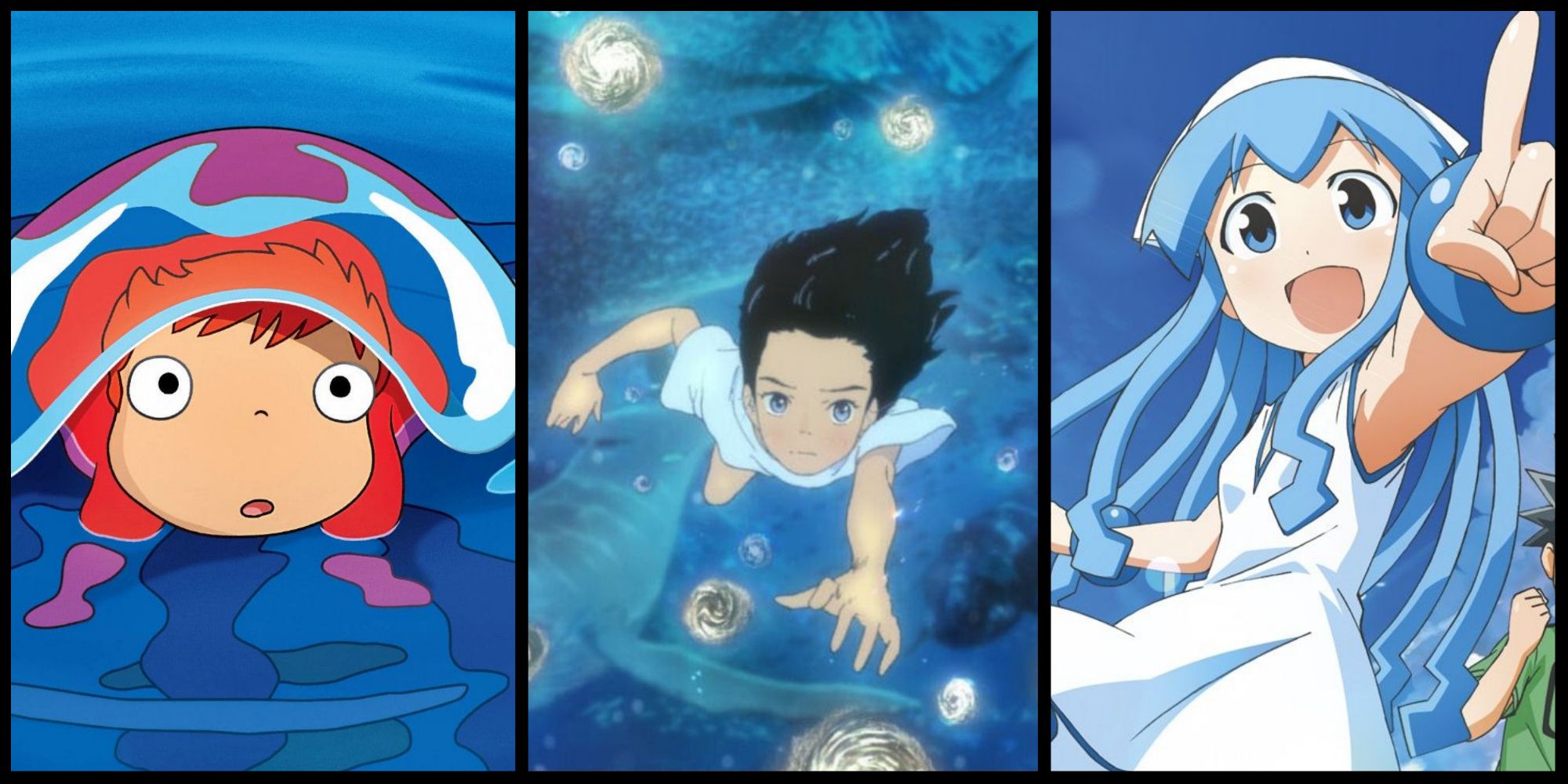 Ponyo, Ruka, and Squid Girl