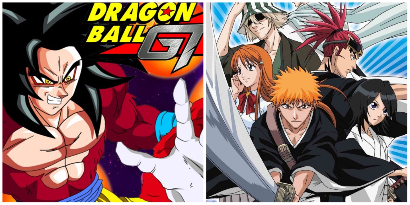 Split image of Dragon Ball GT and Bleach