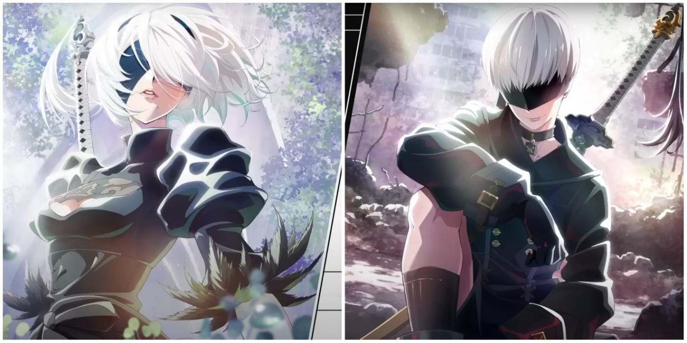 first look at 9S and 2B from the nier automata anime