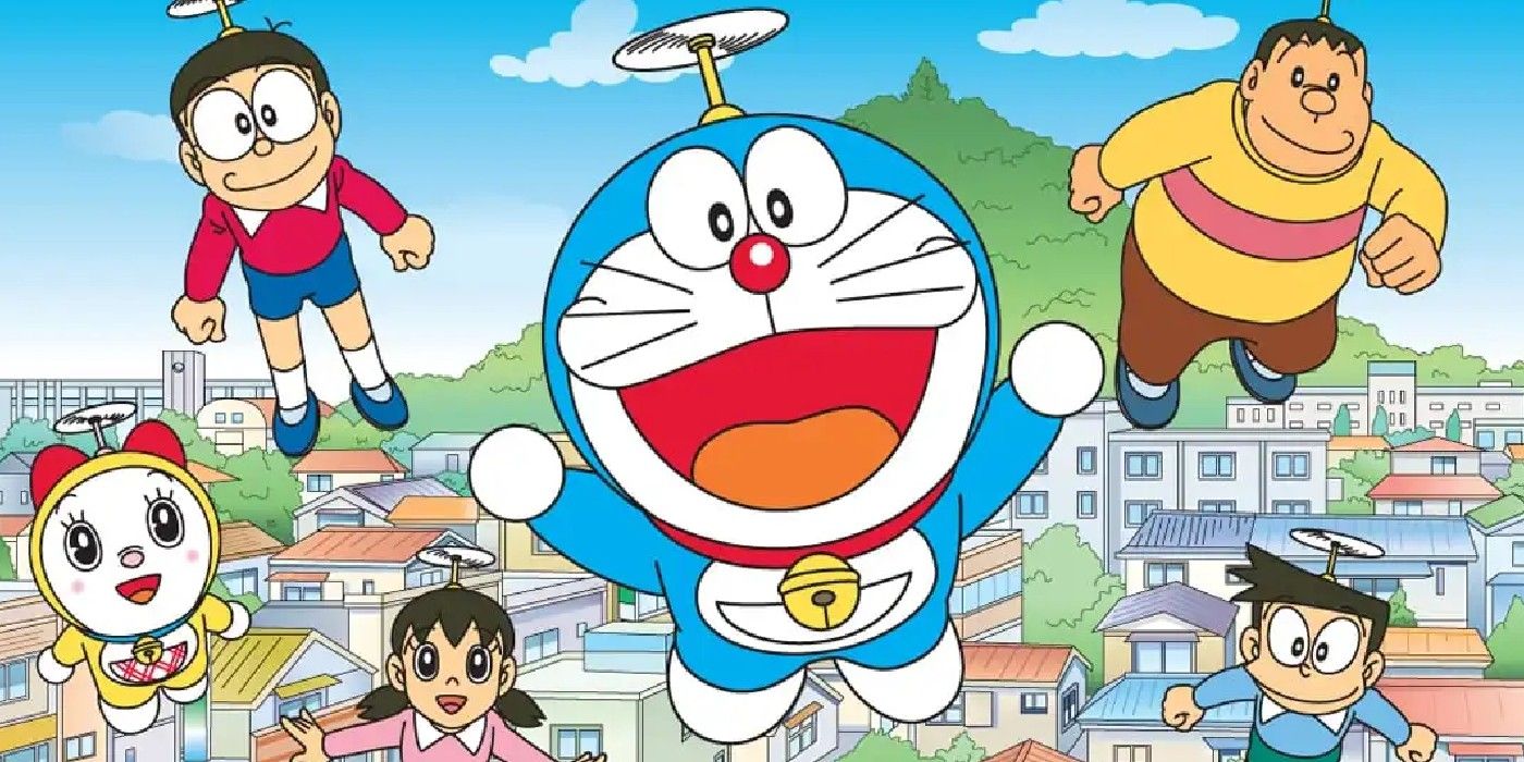 An image of Doraemon leading the way in Doraemon